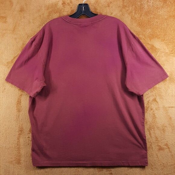 SCOTCH & SODA Shirt Mens XXL Burgundy Pullover Vintage Wash Loose Fit Tee - Picture 5 of 9